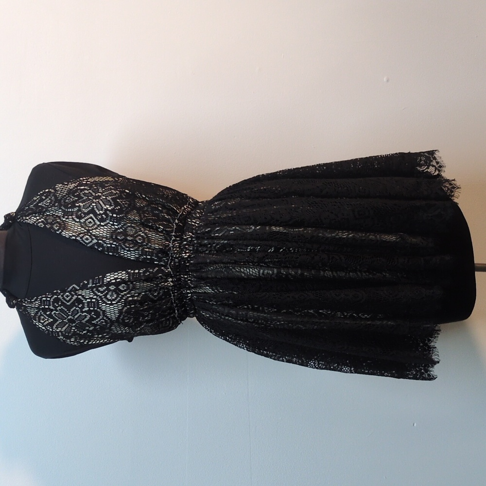 Do + Be l Black Lace Backless Cocktail Dress, Size S